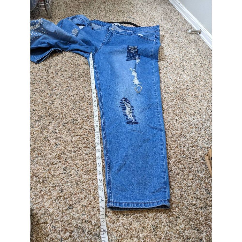 Indigothread Co. Visible Mending Plus Skinny Jean… - image 3